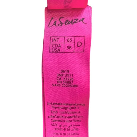 LA SENZA Floral Women's Bra, Push Up Plunge / Red & Black / 38 D - Picture 7 of 7